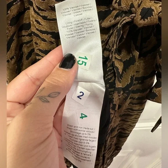 Ganni Dress | Animal Print Wrap Mini | Size: 38/4-6 - Picture 6 of 10